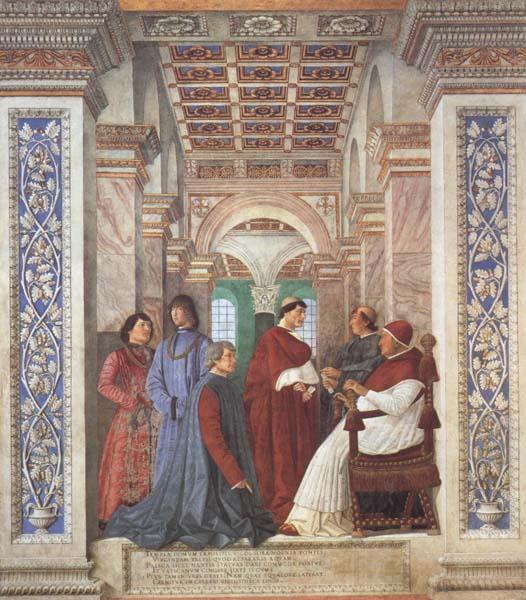 Melozzo da Forli Pope Sixtus IV appoints Platina as Prefect of the Vatican Library (mk45) Spain oil painting art